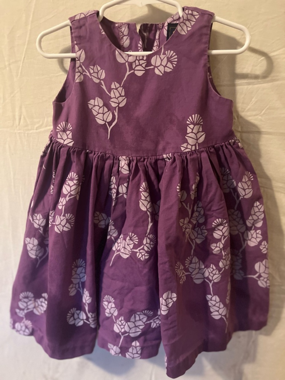 Girls cotton Purple Floral Party Dress